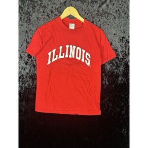 Delta Illinois Fighting Illini T Shirt Mens S Red Short Sleeve Graphic